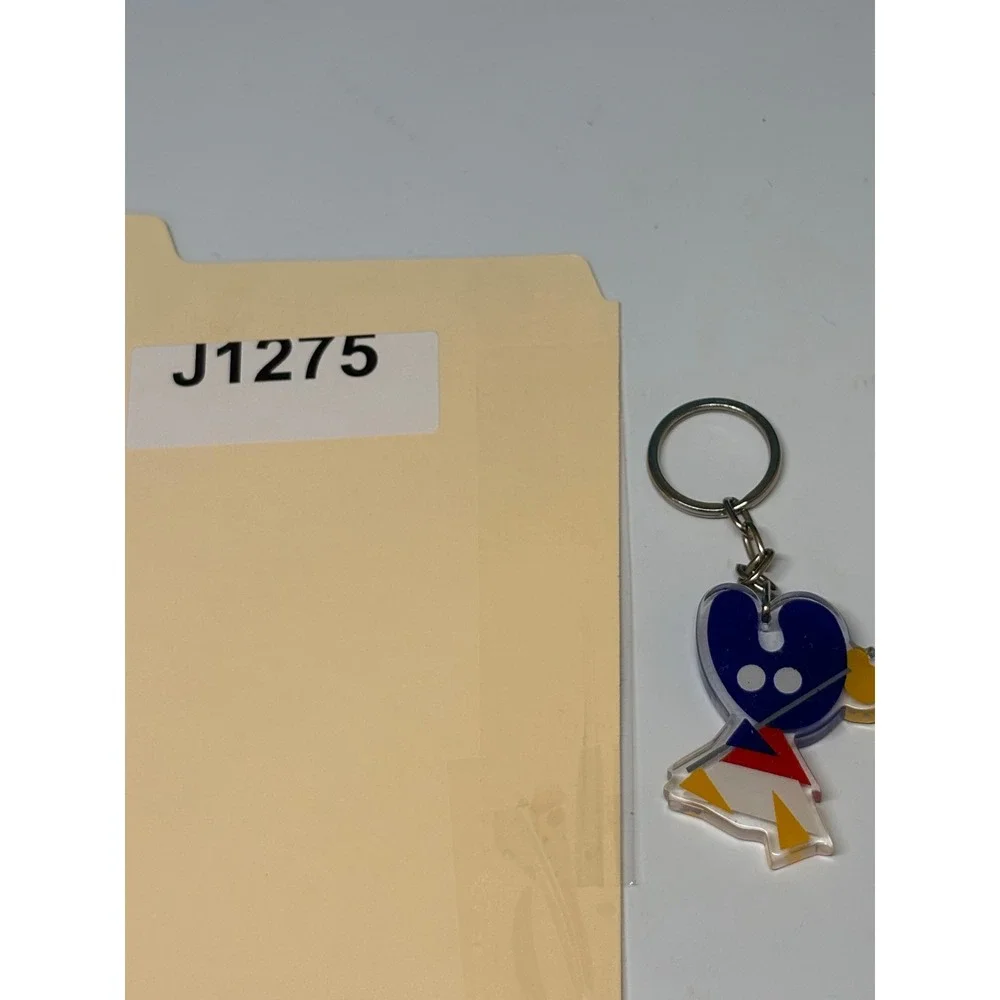 Vintage Abstract Pelegrin Xacobeo Acrylic Keychain Geometric Art Charm